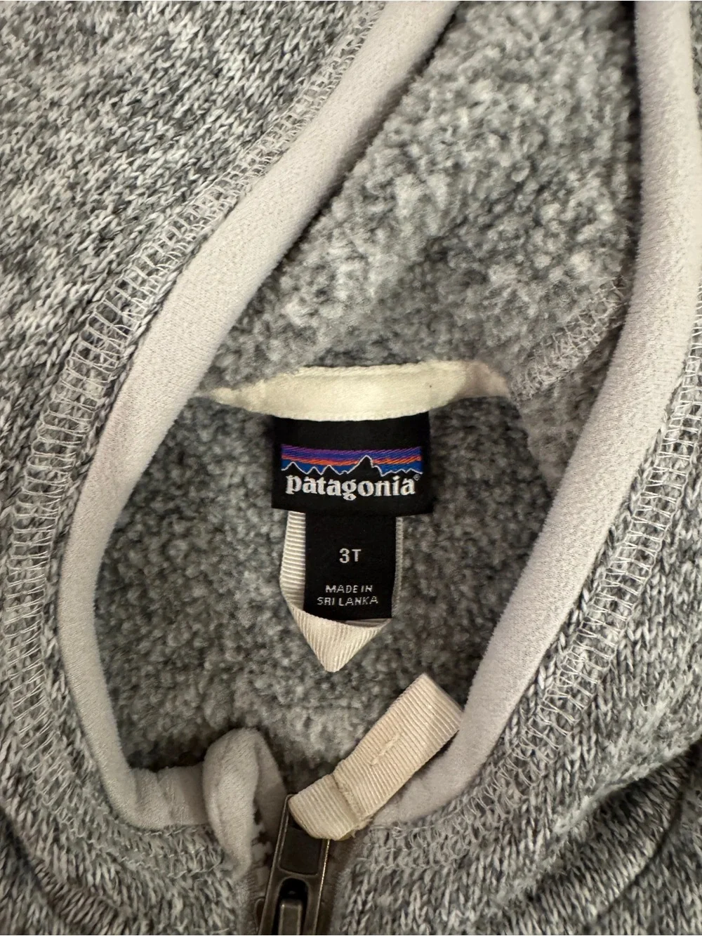 Patagonia Kids Heather Gray Hooded Zip Fleece Jacket